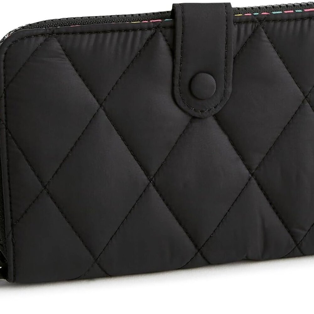 Women's Nylon Large Tab Wallet with Snap Closure, Water-Repellent, Moonless Nigh